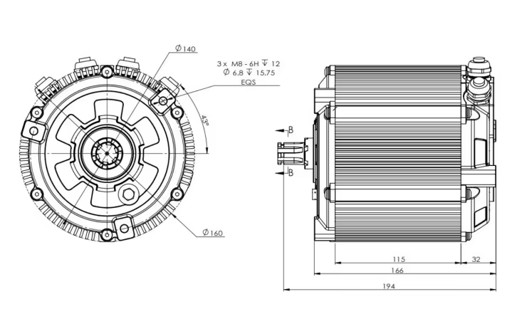 Mid Drive Motor Kit 72V 5000W - Kit moteur central SiAECOSYS D133A-65 5000W