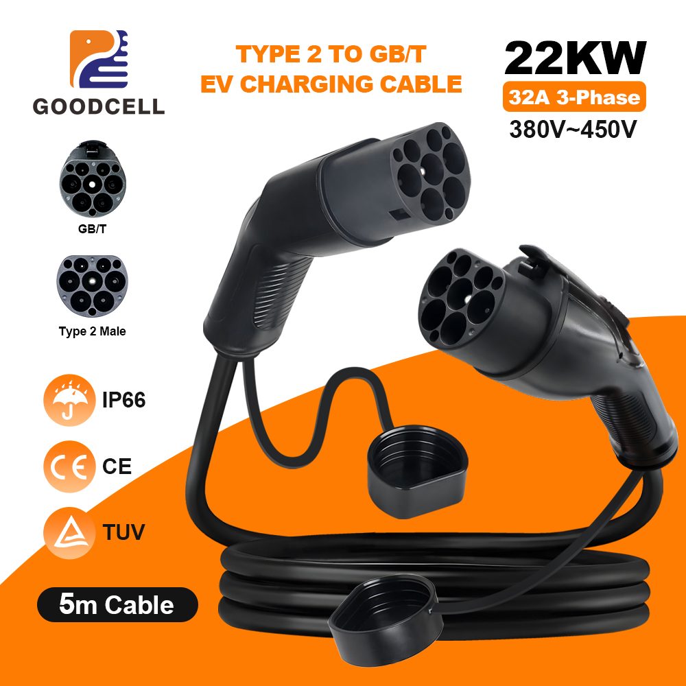 Ev Charger Type 2 22Kw 32A 3 Phase - GOODCELL Type 2 vers GBT 16/32A