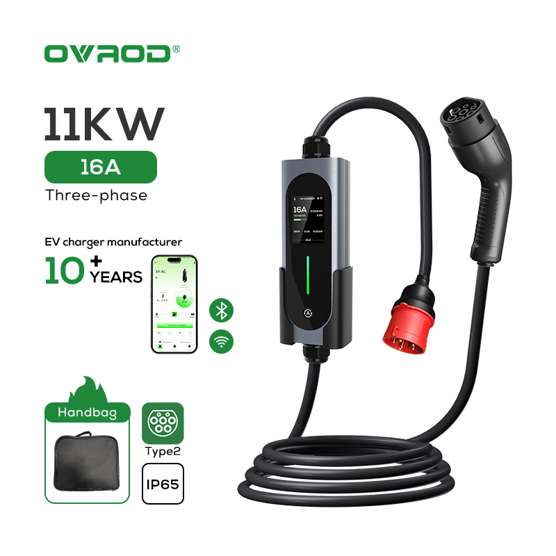 Type 2 Portable Ev Charger 11Kw Cee - Chargeur de voiture électrique Ovrod 16A