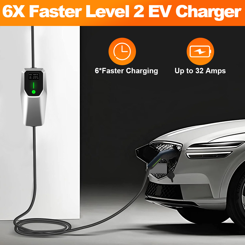 J1772 Evse 32A Level 2 Charger - Chargeur EV Junsun 32A Niveau 1
