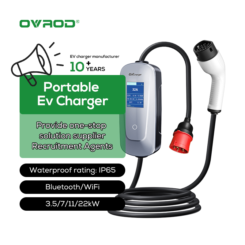 Type 2 Portable Ev Charger 11Kw Cee - Boîte de charge EVSE Ovrod pour