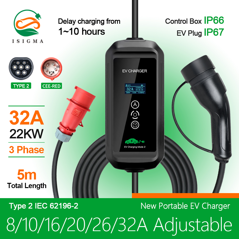 EVSE-Chargeur EV pour Voiture  - Ev Charger Type 2 22Kw 32A 3 Phase avis et prix