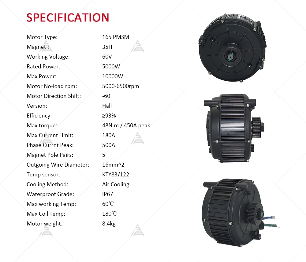 Kit moteur d'entraînement cent - Mid Drive Motor Kit 72V 5000W avis et prix