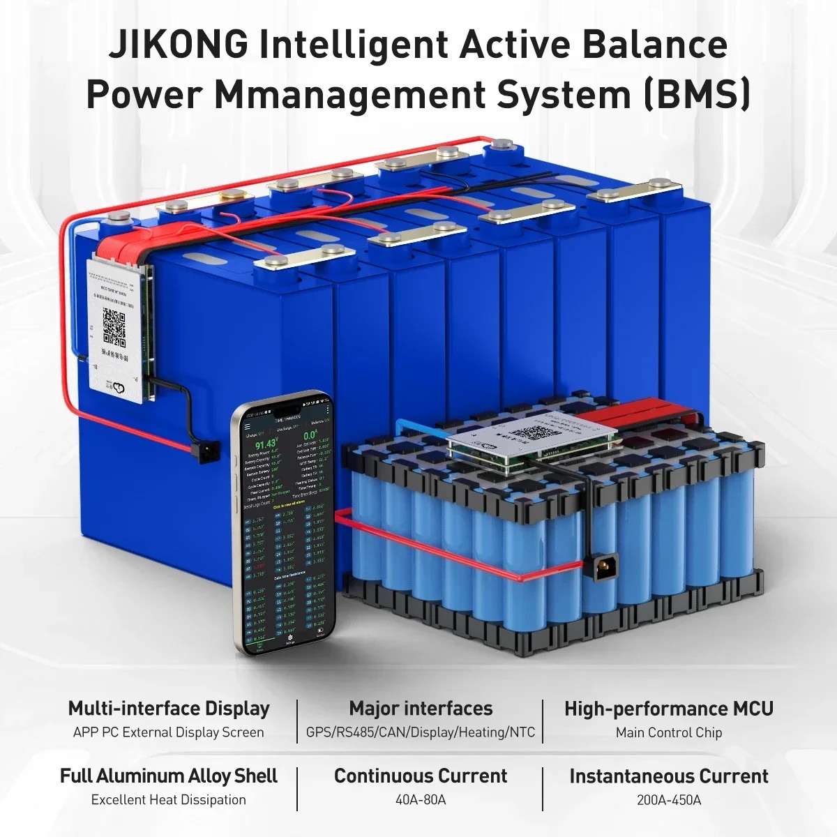 JK Smart BMS 4S-24S LiFePo4 Li - Smart Bms 24S 200A Bluetooth Lifepo4 avis et prix